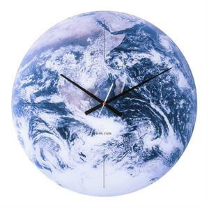 Present Time Earth Wall Clock Blue